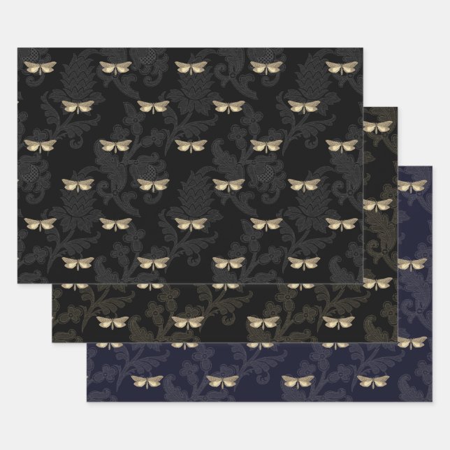 Gothic Butterfly & Lace Wrapping Paper (Set)