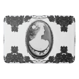 Gothic Cameo and Roses Design  Bath Mat