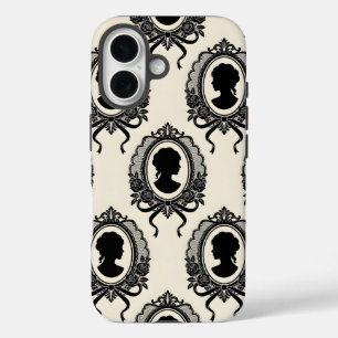 Gothic Cameo Silhouette Pattern iPhone 16 Case