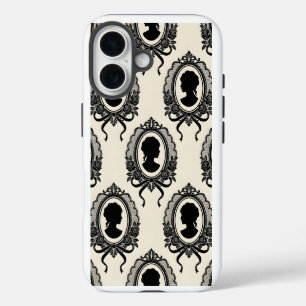 Gothic Cameo Silhouette Pattern iPhone 16 Case