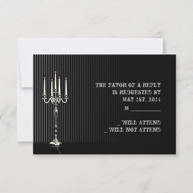 Gothic Candelabra on Black Silver Stripe Response (Front)