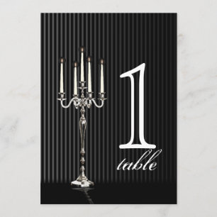 Gothic Candelabra Stripe Anniversary Table Number