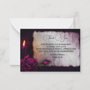 Gothic Candle Roses Thank You Card