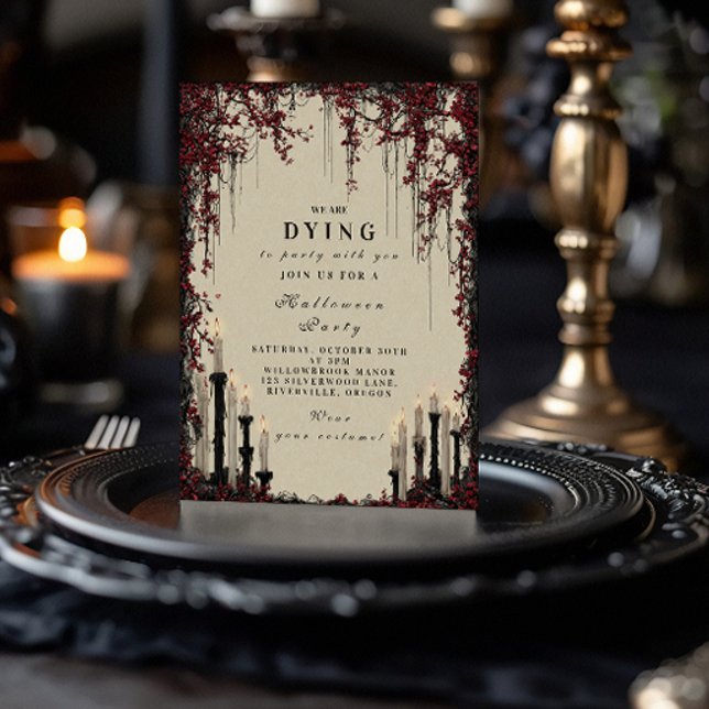 Gothic Candlelight Halloween Soirée Invitation (Creator Uploaded)