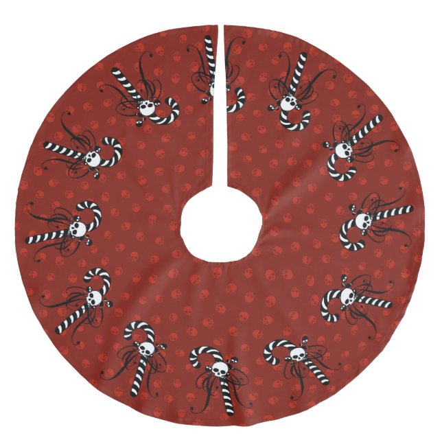 Gothic Candy Cane Brushed Polyester Tree Skirt (Front)