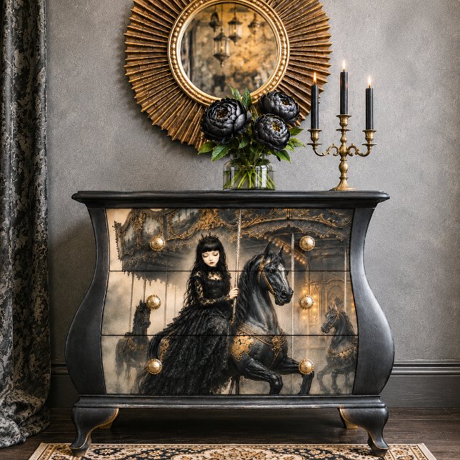 Gothic Carousel Girl Tissue Decoupage Paper (Creator Uploaded)