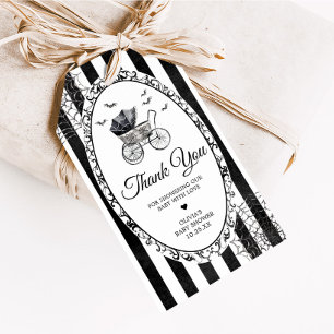 Gothic Carriage Halloween Baby Shower Favour Tags