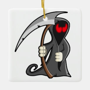 Gothic Cartoon Grim Reaper Halloween Ceramic Tree Decoration