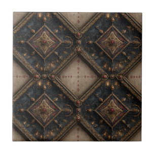 Gothic Carved Woodwork Pattern (1) Ceramic Tile