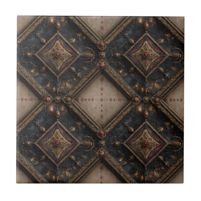 Gothic Carved Woodwork Pattern (1) Ceramic Tile (Front)