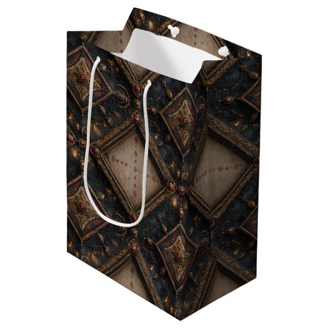 Gothic Carved Woodwork Pattern (1) Medium Gift Bag (Front Angled)