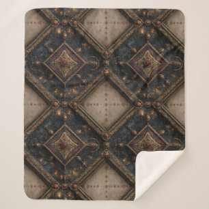 Gothic Carved Woodwork Pattern (1) Sherpa Blanket