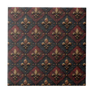 Gothic Carved Woodwork Pattern (2) Ceramic Tile
