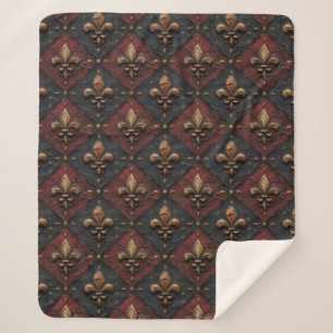 Gothic Carved Woodwork Pattern (2) Sherpa Blanket