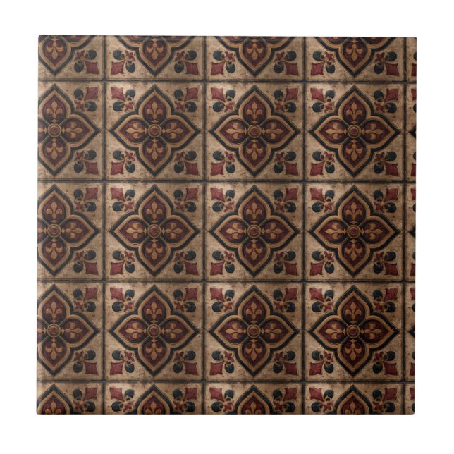 Gothic Carved Woodwork Pattern (3) Ceramic Tile (Front)