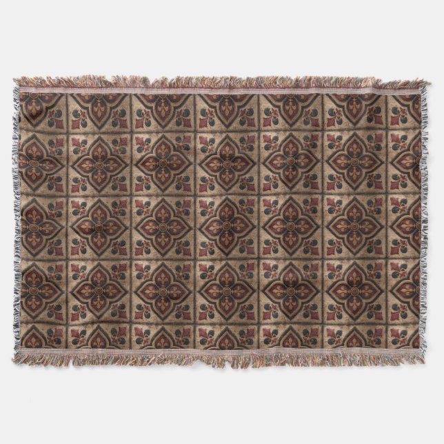 Gothic Carved Woodwork Pattern (3) Throw Blanket (Front)