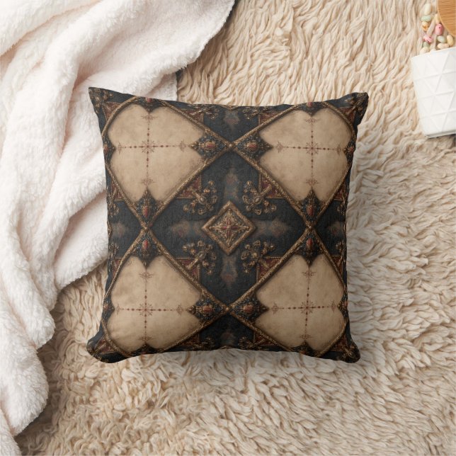 Gothic Carved Woodwork Pattern (4) Cushion (Blanket)