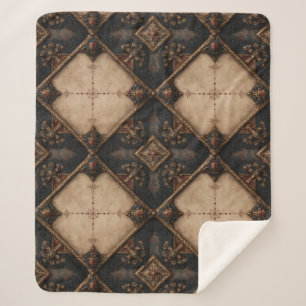 Gothic Carved Woodwork Pattern (4) Sherpa Blanket
