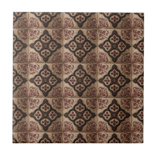 Gothic Carved Woodwork Pattern (5) Ceramic Tile