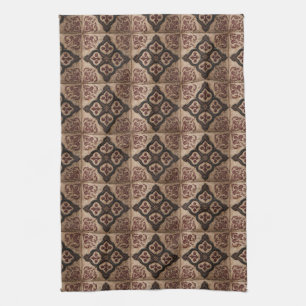 Gothic Carved Woodwork Pattern (5) Tea Towel