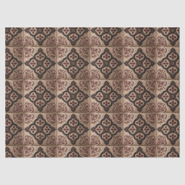 Gothic Carved Woodwork Pattern (5) Tissue Paper (Front)