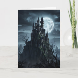 Gothic Castle at Midnight Card