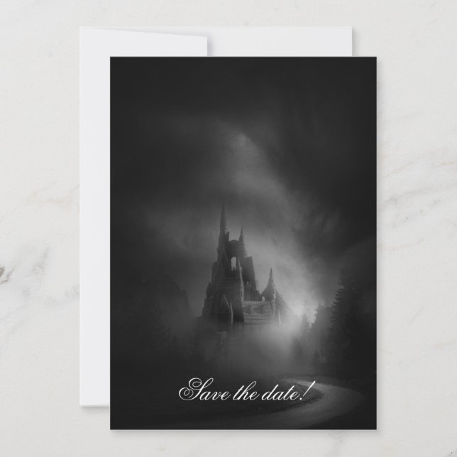 Gothic Castle Wedding Invitation (Front)