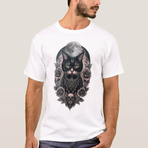 Gothic Cat And Moon Men's Basic T-Shirt