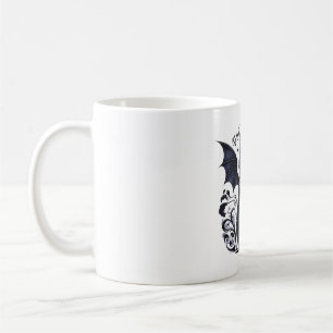 Gothic Cat with Bat Wings Coffee Mug