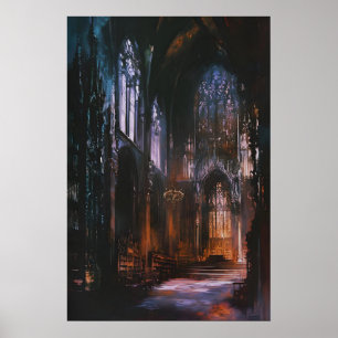 Gothic Cathedral Art Printable Dark Academia Poster