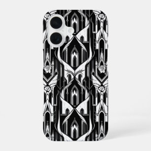 Gothic Cathedral Black & White iPhone 16 Case