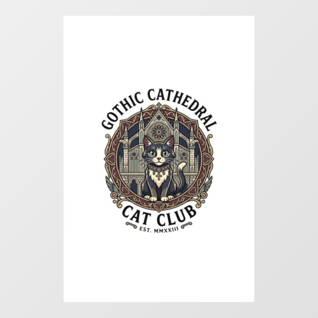 Gothic Cathedral Cat Cat Graphic Tee Art - Gothic  (Sheet)