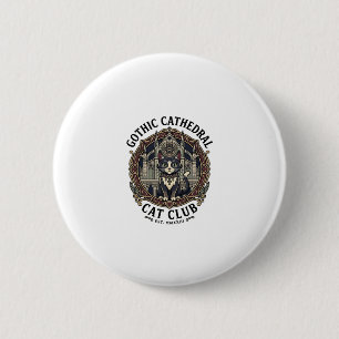 Gothic Cathedral Cat Cat Graphic Tee Art - Gothic 6 Cm Round Badge