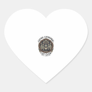 Gothic Cathedral Cat Cat Graphic Tee Art - Gothic Heart Sticker