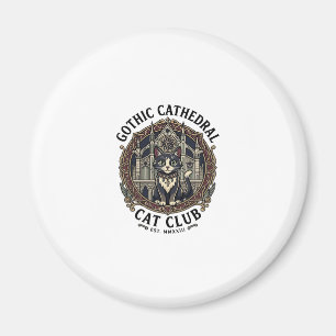 Gothic Cathedral Cat Cat Graphic Tee Art - Gothic  Magnet