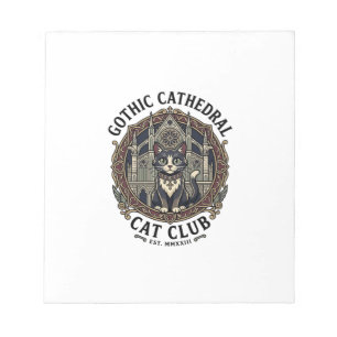 Gothic Cathedral Cat Cat Graphic Tee Art - Gothic  Notepad