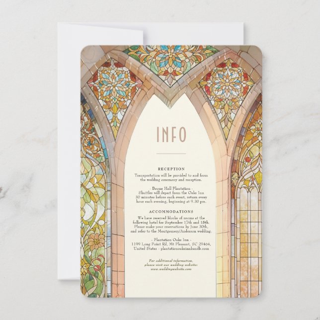 Gothic Cathedral Stained Glass Info Card (Front)