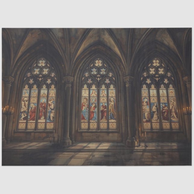 Gothic Cathedral Window Decoupage Paper – Dark Med (Front)