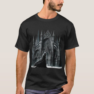 Gothic Cathedral with Spires and Ghost Spirit Pass T-Shirt