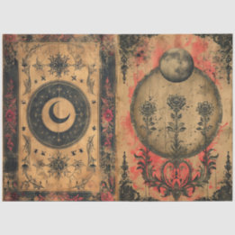 Gothic Celestial Old Paper Decoupage