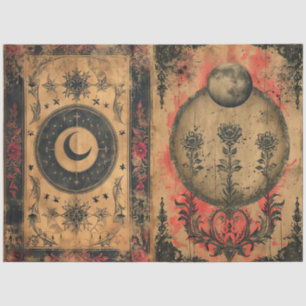 Gothic Celestial Old Paper Decoupage