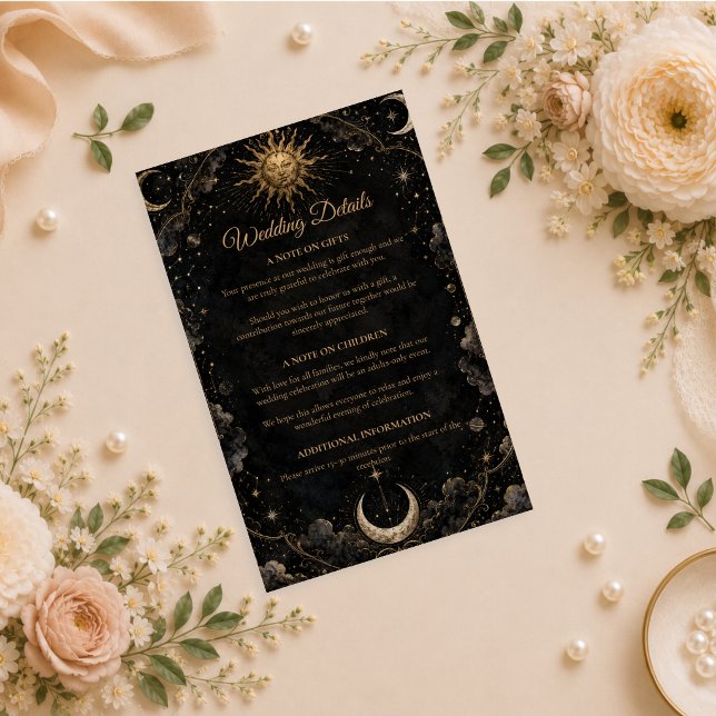 Gothic Celestial Sun Moon Wedding Enclosure Card (Creator Uploaded)