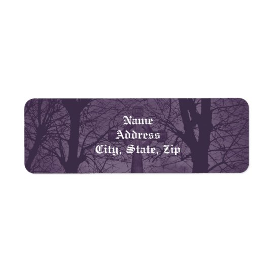 Gothic celtic cross tombstone dark and spooky return address label