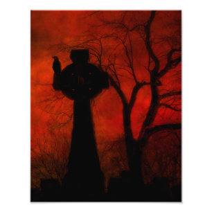 Gothic Celtic Red Photo Print
