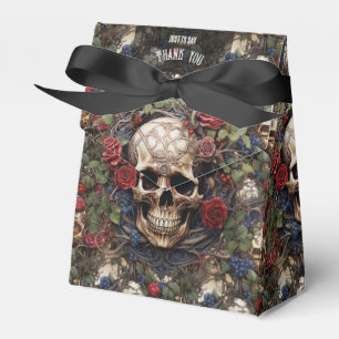 Gothic Celtic Skulls and Roses Biker Wedding Favour Box