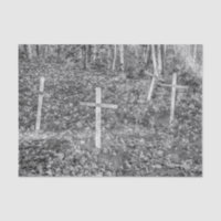 Gothic Cemetery Crosses Black And White Vintage