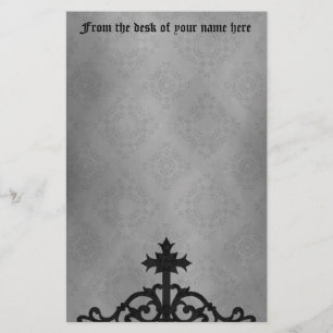 Gothic cemetery gate pretty cross stationery