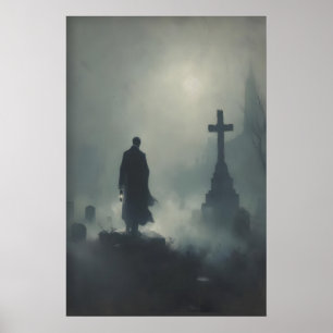 Gothic Cemetery Printable Art Dark Academia Moody Poster