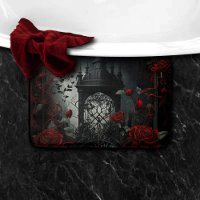 Gothic Cemetery Rose Garden with Red and Black
