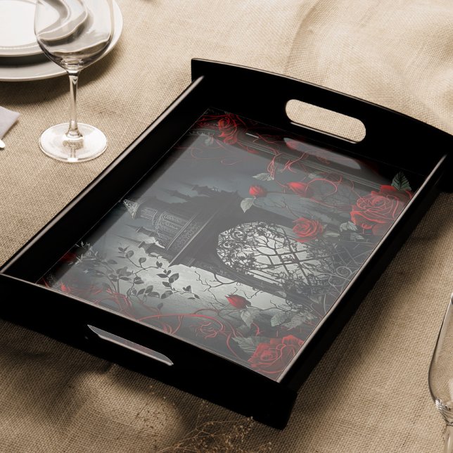 Gothic Cemetery Rose Garden with Red and Black Tissue Paper (Creator Uploaded)